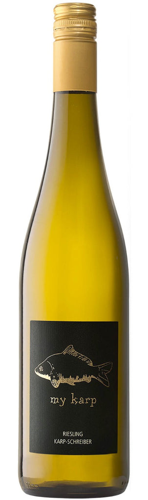 Wine Bottle of My Karp Riesling, Mosel, Germany - made by Karp-Schreiber.